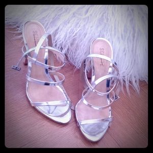 Schutz silver stiletto heels size 8 New with tags